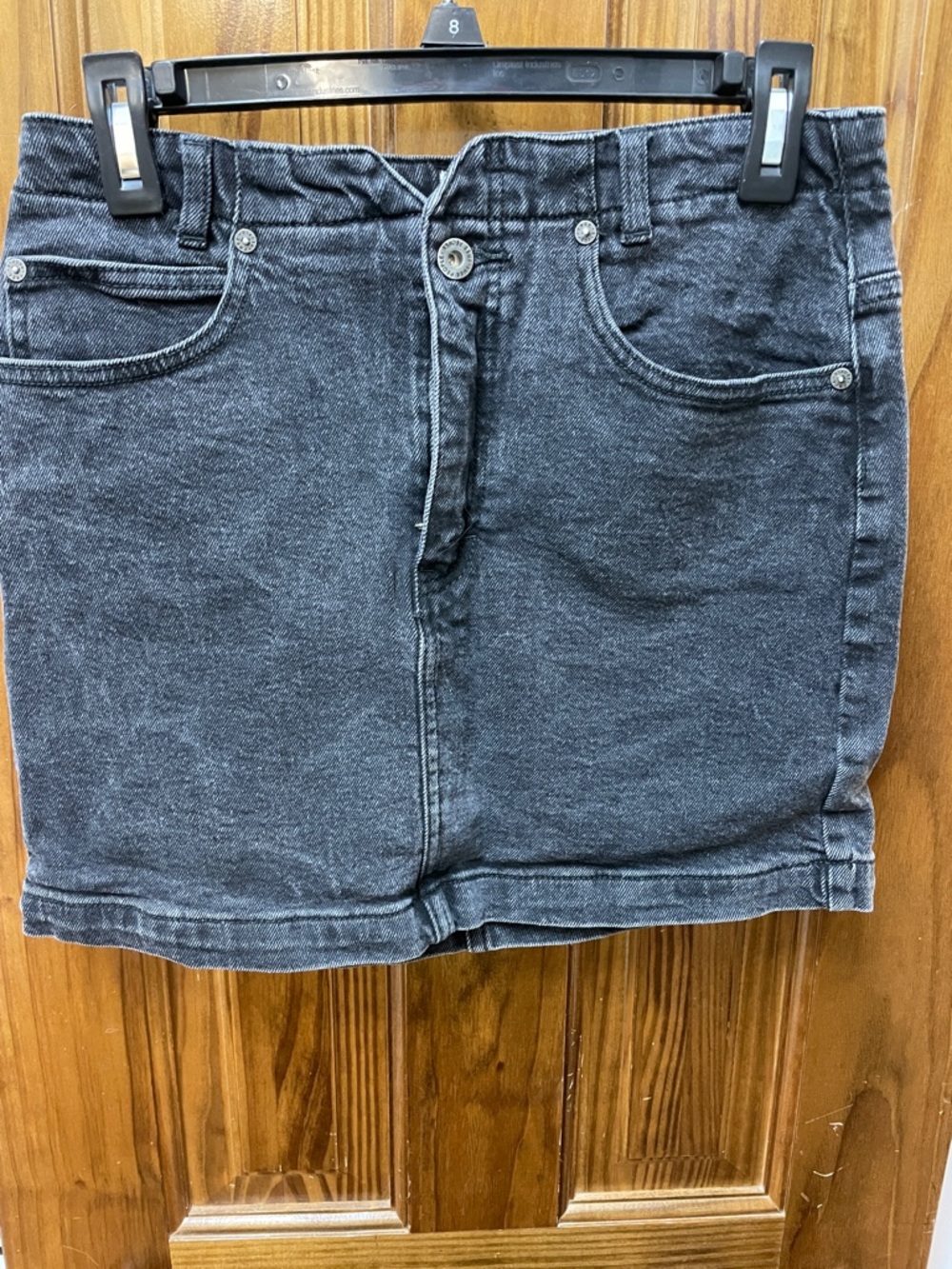Free People Black Denim Mini Skirt